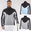 Custom High-End Men's Utility Golf Jacket Windproof Waterproof Quarter Zip Winter Warm Sporty Patchwork Design for Outdoor Use