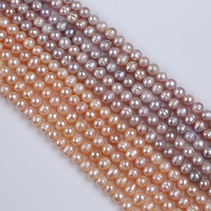 ZHUJI Natural 8-9mm Pink Purple Freshwater Pearls Beads Strands for Jewelry Making Sale