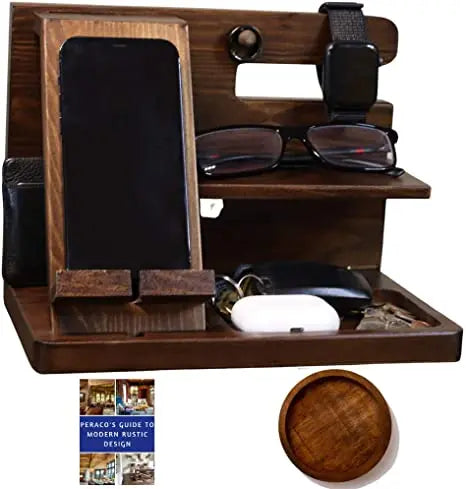 Junji Tablet Glasses Wallet Wooden Phone Holder