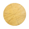 Bamboo Wooden Pizza Cutting Board with 8 Slice Grooves Round Pizza Serving Board for Kitchen