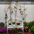 Q173 New Metal Arch Garden Chair Balcony Flower Climbing Pergola Wrought Iron Arch Flower Rack Seat Shelving