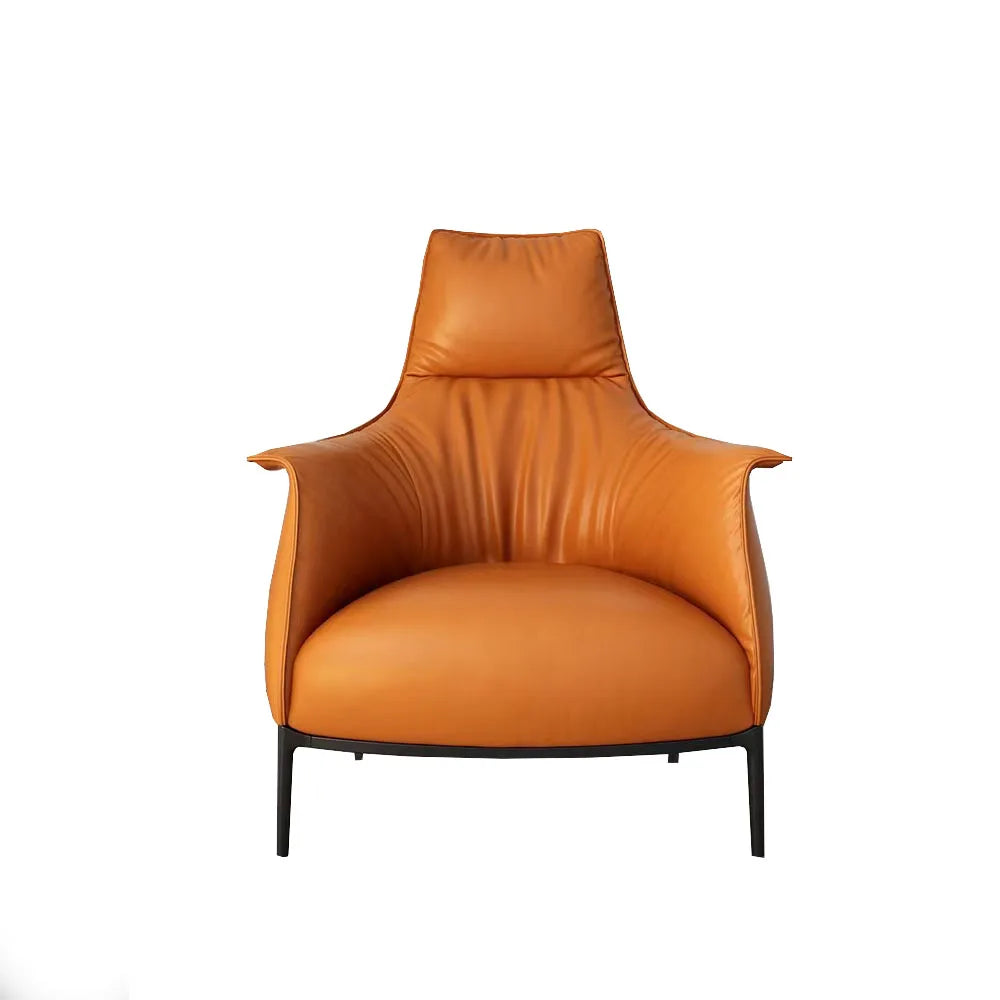 Hot Sale Living Room Armchair Modern Luxury Genuine Leather Sofa Chair Swivel Lounge Chair and Ottoman