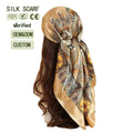 New Fashion Women's Multicolored Paisley Cashew Printed Satin Bandana Style Headcards for Travel/party square Scarf