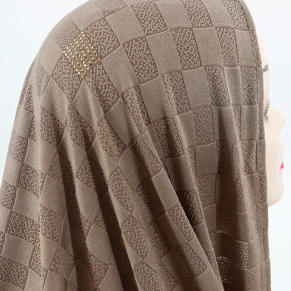 2021 Hot Products Fashion Malaysia Muslim Turban Headscarf Cotton Jersey Hijab With Stone