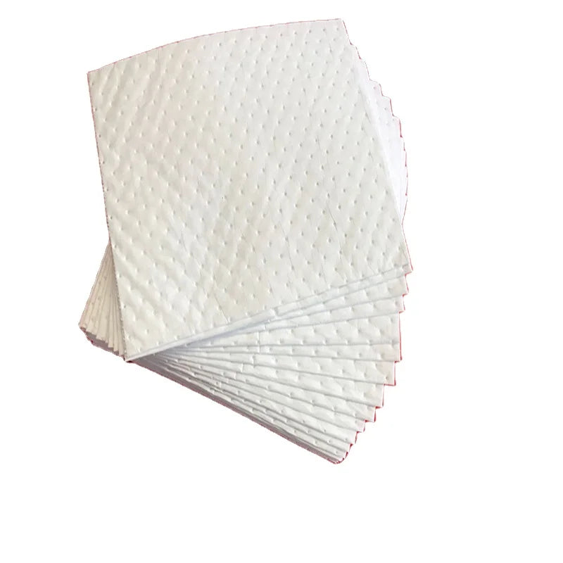 100% PP Meltblown 2mm Lightweight Environmental Oil Absorbent Mat Spill Control Dimpled Pads for Oil Only Absorption