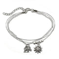 Newest Selling 2pcs Boho Beach Style Handmade Foot Jewelry Layered Rope Anklet Bracelet Sunflower Elephant Charm for Party Wear