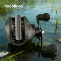 [Germany Stock] Rooblinos AK Waterdrop Baitcasting 7.2:1 Gear Ratio Left Hand Nylon Aluminum Anti-Reverse System for Lake River