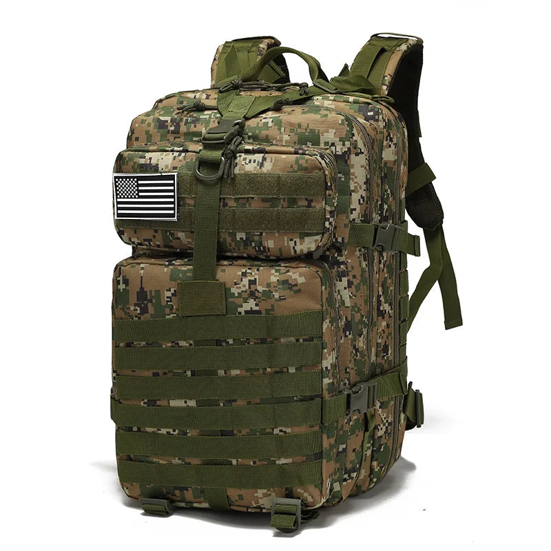 OEM 800D Oxford Tactical Backpack Waterproof Zipper Low MOQ 45L Molle Pouch Assault Pack Camping Hiking Unisex Durable