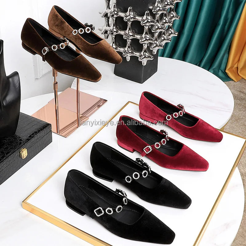 2025 New Designer Customized Formal Soft Leather Suede Low Heel Casual Comfortable Shoes Fashion Trend Women's Flat Shoes Office