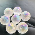 Wholesale Natural Healing Crystal Crafts Carving Aura clear Quartz Moon Crystal Sphere for Decoration