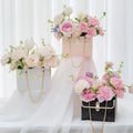 2025 Valentine's Day Luxury Bouquet Flower Packaging Gift Paper Tote Bag Metal Chain Durable Laminated Candles Crafts Storage
