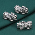 Factory Price Vintage 3D S999 Silver Big Hole Fengshui Lucky Pixiu Beads for DIY Women Bracelet Making Accessory