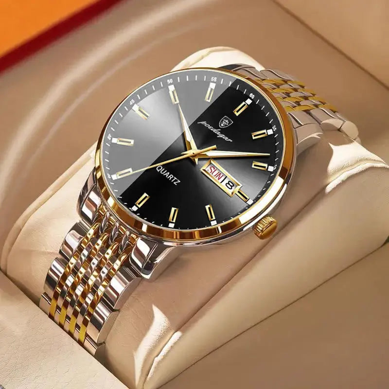 POEDAGAR 832 Fashion Simple Men's Watch Waterproof Luminous Fashion Quartz Watches Stainless Steel Band Wristwatch