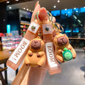 Wholesale Animal Capybara Key Chain Cute Pvc Doll Capybara Rubber Key Chains Charm Small Gift Creative Cartoon Capybara Keychain
