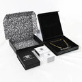 Black and White Magnetic Fanxi Cardboard Paper Necklace Jewelry Packaging Boxes Luxury with Custom logo