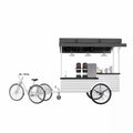 New Wooden Electric and Pedal White Coffee Bicycle Bicycle Coffee Cart