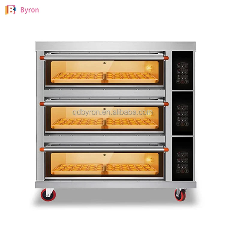 Commercial Bread /cake/ Biscuits/bakery Gas Pizza Ovens Baking Oven 3 Deck 9 Trays