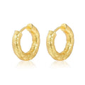 Women Jewelry Sterling Silver 925 Irregular Hammered Design Single Piece Geometric Round Gold Hoop Earrings for Women