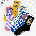 Wholesale Creative Cartoon Art Graphic Socks Women Trendy Novelty Funny Cotton Crew Socks Sets