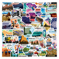 50Pcs New US Continent Map Cartoon Graffiti United State Kid Notebook Wall Scrapbook Decoration Geography Learning Stickers