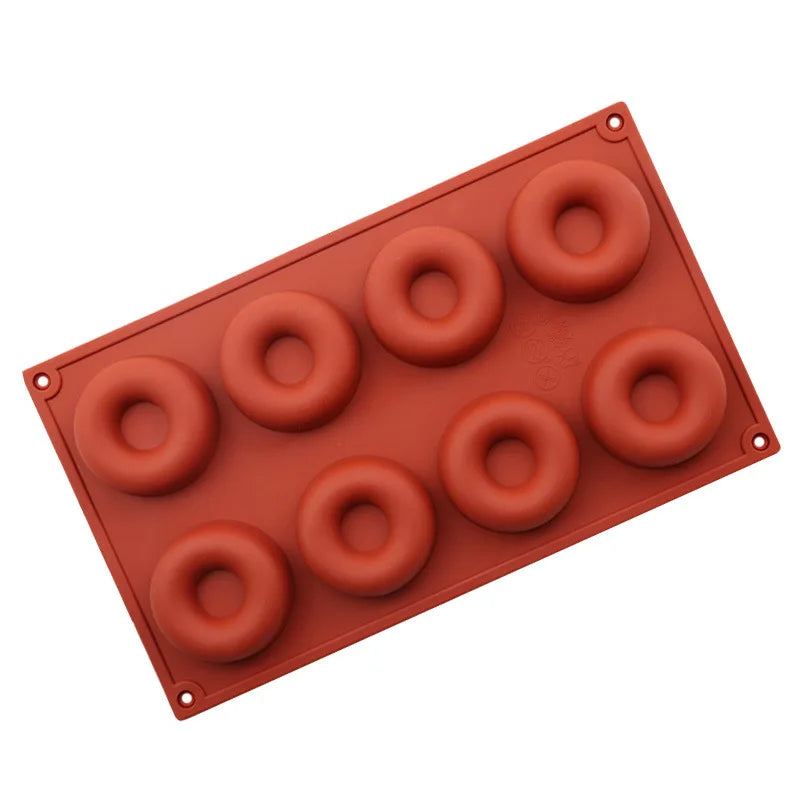 OEM & ODM 8 Donuts Baking Pan Silicone Customized Nonstick Cake Mold Sheet Tray Easy Clean Dishwasher Microwave Safe