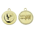 Exquisite Women Necklace Gold logo Charms Round Shape Handmade Metal hang Pendant with Rhinestone