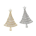 Wholesale Silver Plated Alloy Rhinestone Christmas Tree Women's Brooch for Party and Cloth Decoration
