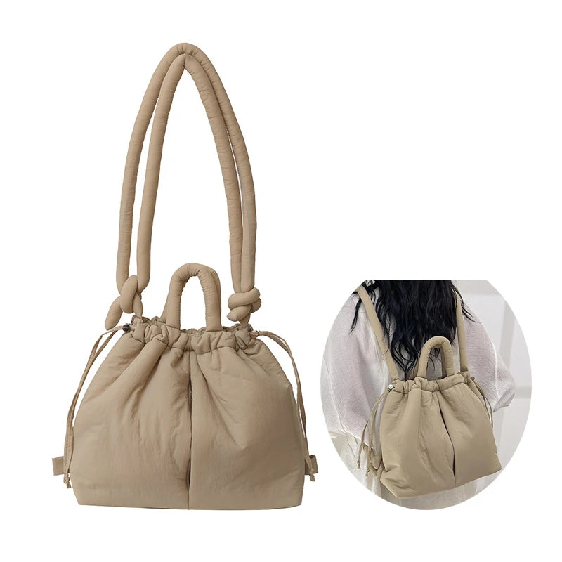 2024 Wholesale Convertible Nylon Puffer Tote Bag Waterproof Quilted Puffer Handbag Small Padded Puffer Crossbody Bag for Women