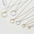 EManco Wholesale 14K Gold Plated Fashionable Circle Hammered 316L Stainless Steel Chain Necklace for Women's Gift