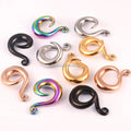 Evorte Rainbow Colors Stainless Steel 18K Gold Plated DIY Ear Basic Hook Ear Gauges Plug Tunnel Accessories Ear Lobe Piercing