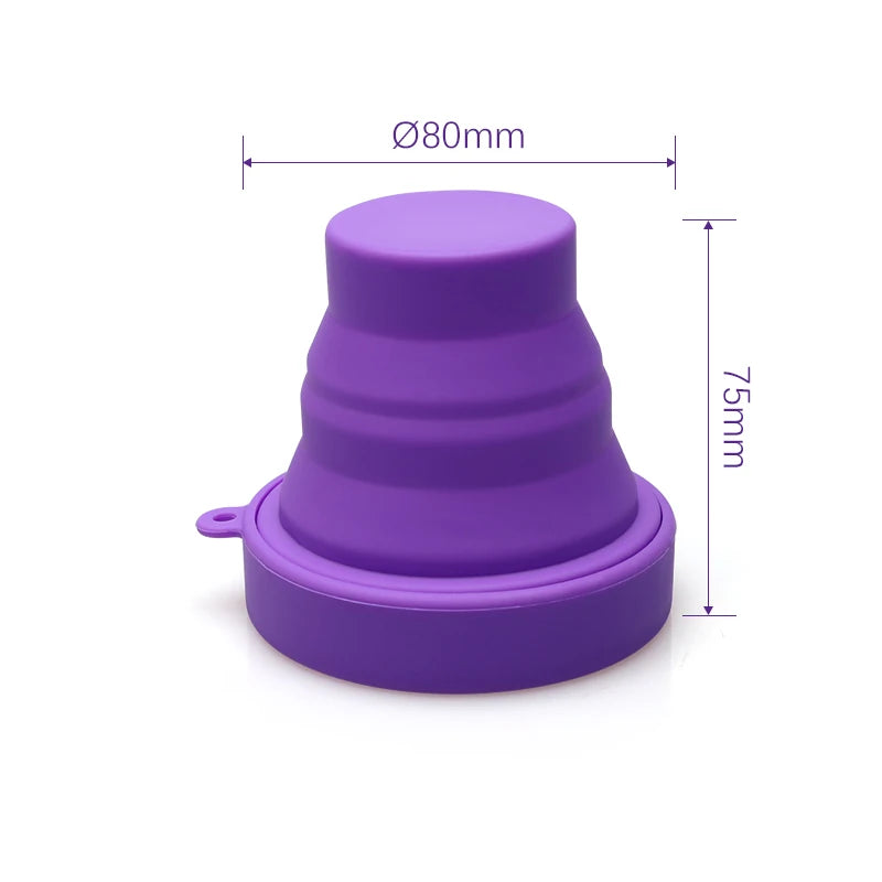 Portable Collapsible Silicone Folding Cup Lid Foldable Silicone Coffee Drinking Cup Menstrual Sterilizer Cup