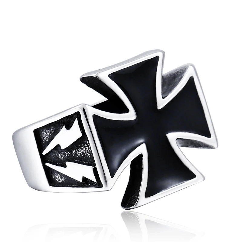 SS8-205R Steel Soldier Stainless Steel Huge Cross Man Ring Cool Biker Rock ExquIsite Fashion Anniversary Gift Jewelry