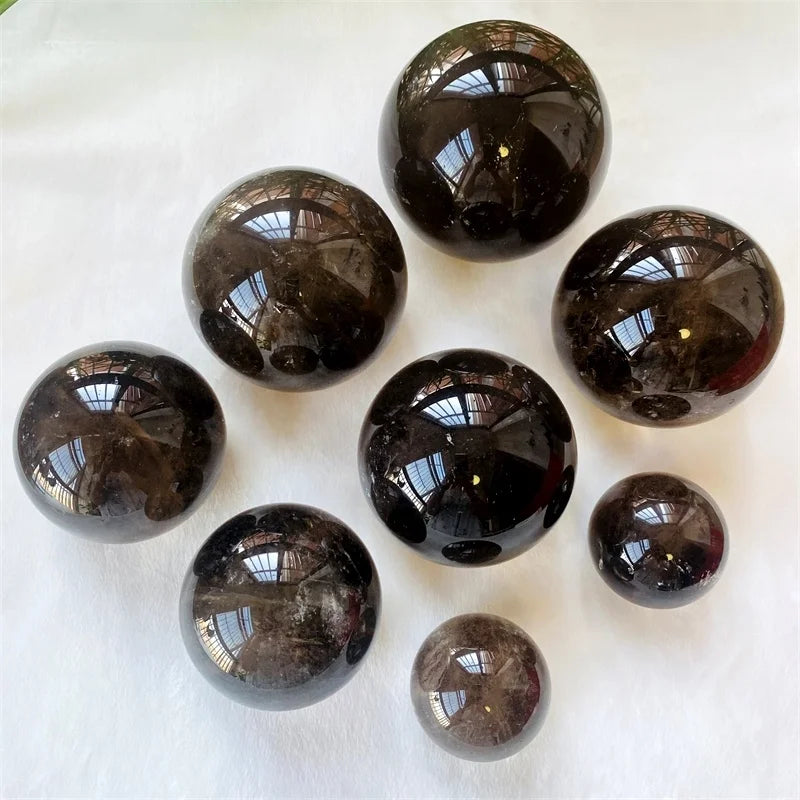 Hot Sale Hand Carved High Polished Natura Smoky Crytal Ball Smoky Quartz Sphere For Gift Decoration