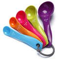 Professional Portable Kitchen Set of 5 Colorful Plastic Powder Coffee Measuring Spoon