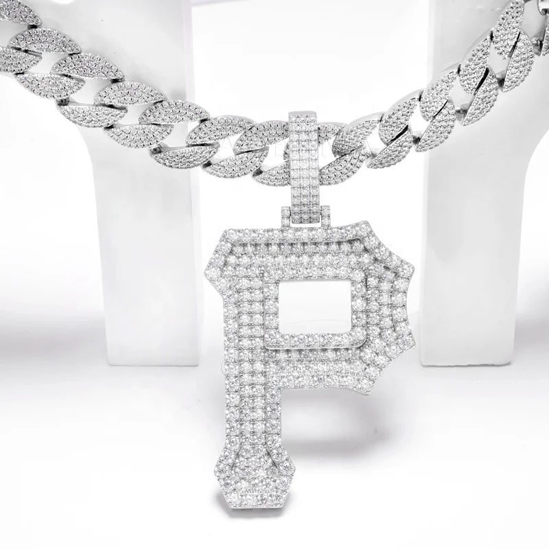 Factory Custom Iced Out Hiphop Style Moissanite P Pendant Silver925 10k 14k  Full Pave Moissanite Jewelry