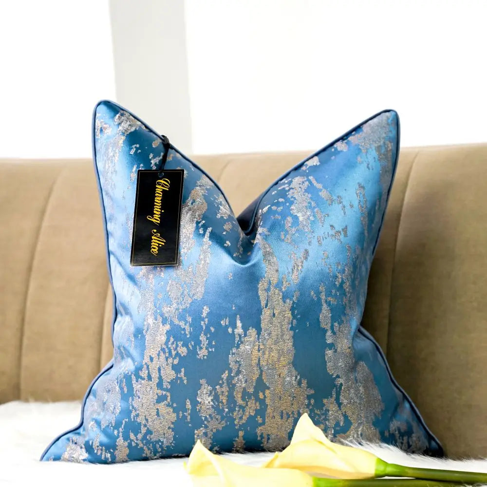 Hot Selling Comfortable Silky Abstract Jacquard Cushion Cover Custom Decorative Throw Pillow Cover Cases45*45CM 50*50CM