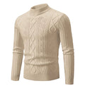 Men's Large Size Korean Style Half High Collar Pullover Knitted Sweater Fashionable Casual Bottom Winter Wear Breathable