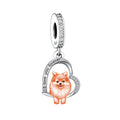 Fit Original Brand Charm Bracelet 925 Sterling Silver I Love You Forever Pomeranian Dog Bead for Women Memorial Jewelry Making