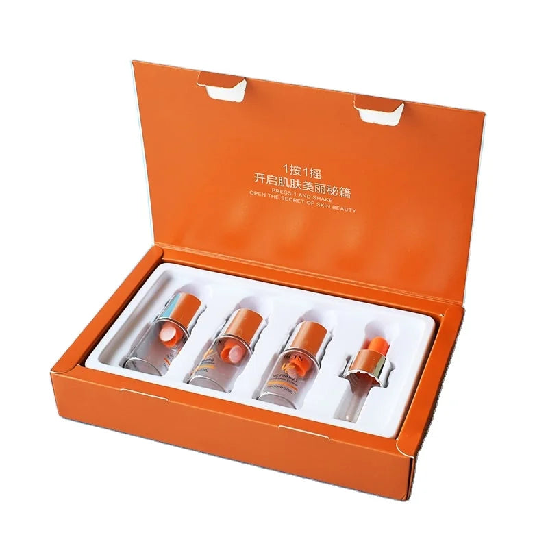 Luxury Empty Cosmetic Matte Frosted Face Serum Bottle  Essential Oil Glass Dropper Bottle Package Full Color Gift Box