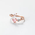 New Design Line S925 Sterling Silver Heart Fresh Twig Diamond Geometry Ringent 925 Silver Ring Women R00562