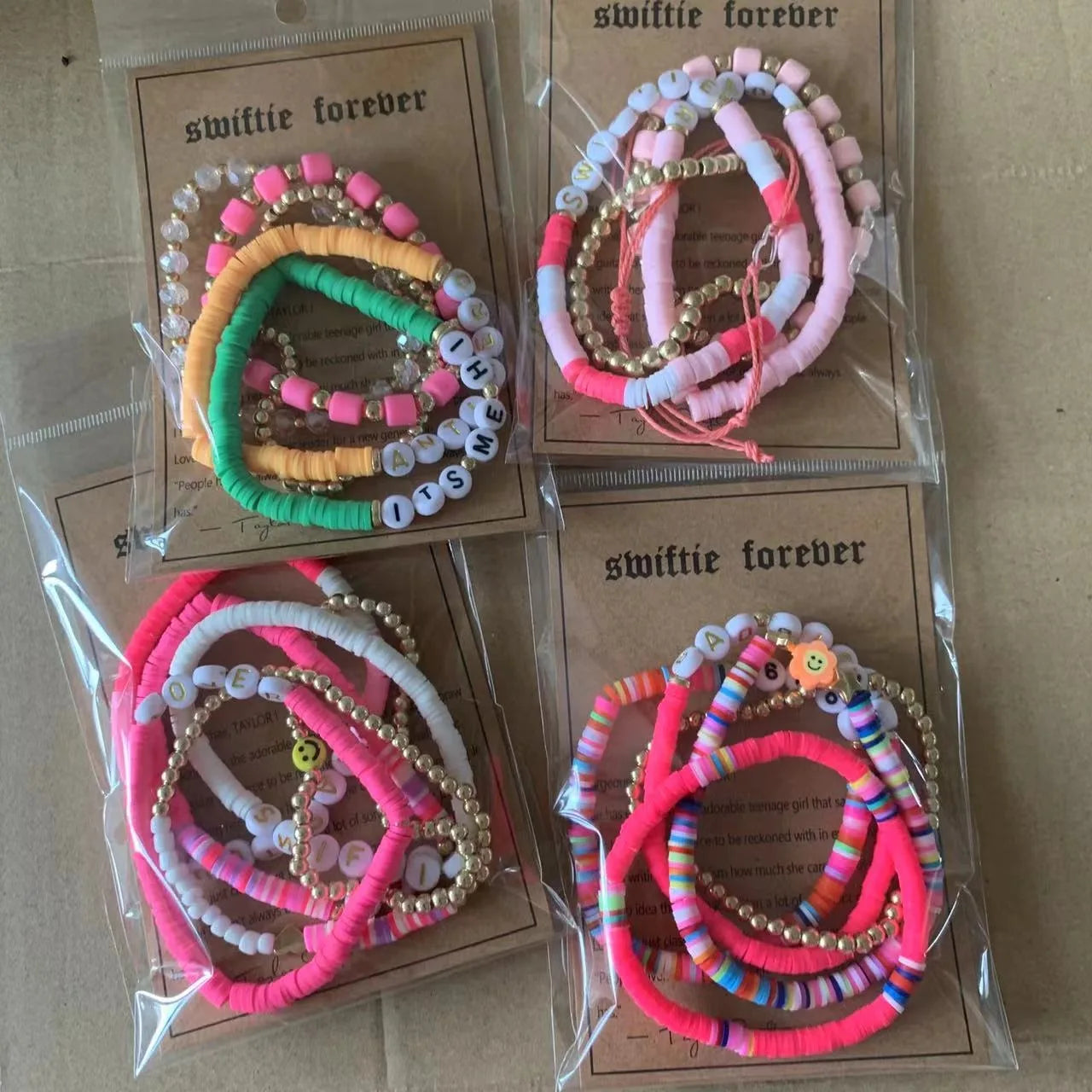 Hot Sale Wholesale  Soft Clay Bracelet Set  Swiftie Friendship Beaded English Letter Bangle  for Women Girls