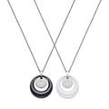 Fashion Ceramic Necklace Hollow Circle Crystal Moon Design Circle Round Pendant Necklace Valentines Gift Ceramic Necklaces