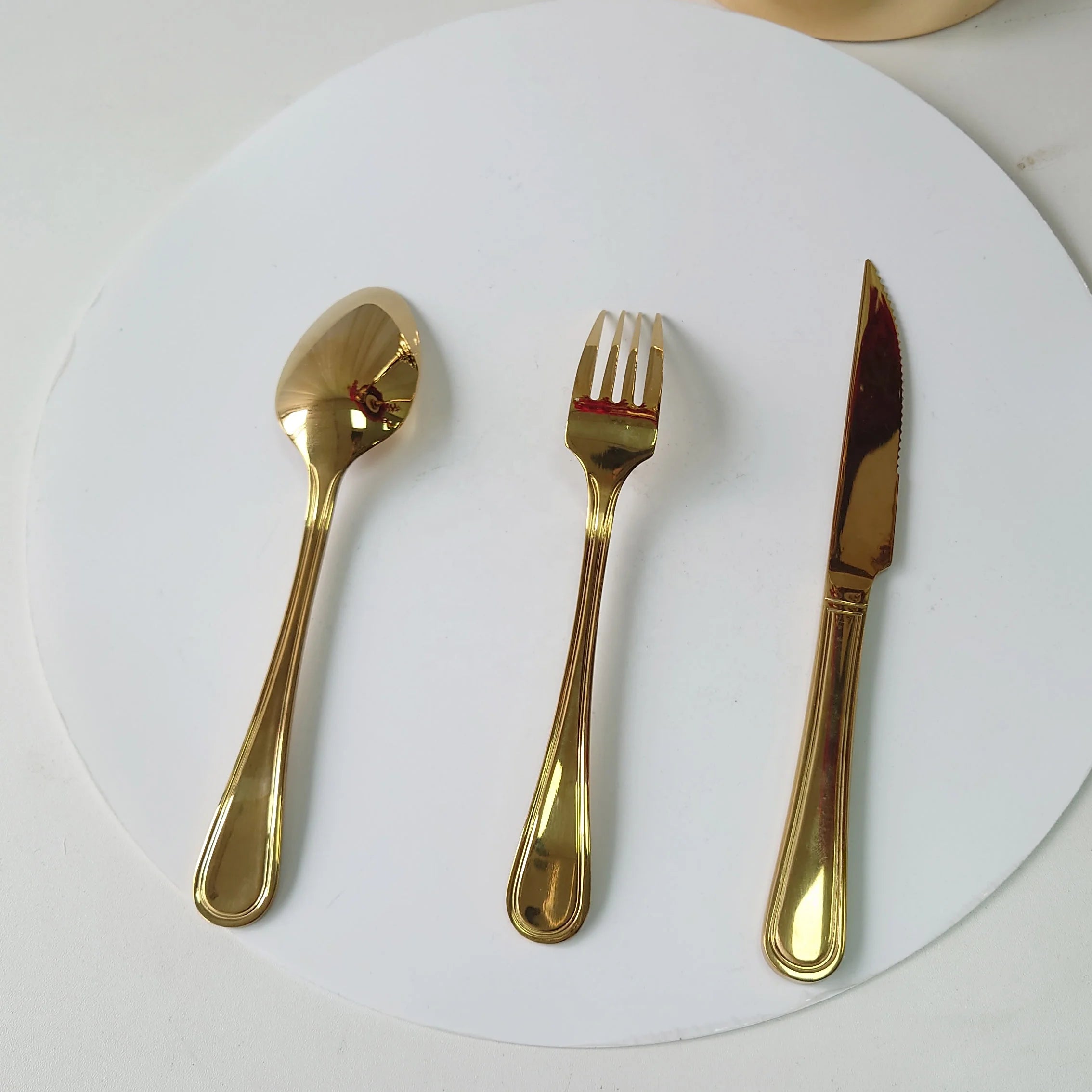 LG20180409-32 Luckygoods New Design European Stainless Steel Spoon and Fork for Wedding Dining Wholesale Tableware