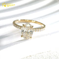Fine Jewelry 14K Solid Yellow Gold Rings with Certificate Oval Cut 2CY VVS2 IGI Lab Grown Diamonds Engagement Rings