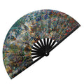 Custom Printed Large logo Bamboo Fans Hand Held Fans Sublimation Clacking Rave Hand Folding Fans Blanks for Events Party