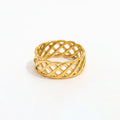 High End 18K PVD Gold Plated Hollow Out Rings for Women Trendy Jewelry New Accessories