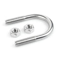 M6 M8 M10mm U-Bolt 304 Stainless Steel U-Shaped Screw with Plain Finish Pipe Clamp with Fixed Buckle for Riding