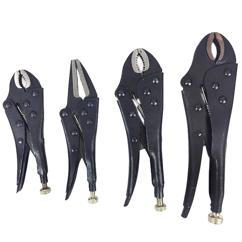 4Pcs Locking Pliers Gourd Mouth Straight Jaw Lock Mole Plier High Carbon Steel Wear Resistant Vise Grip Clamping Hand Tools