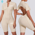 Breathable Open Back Design Yoga Jumpsuit Women's Bodysuits with Zipper on the Chest Three-dimensional Cutting Design Jumpsuit