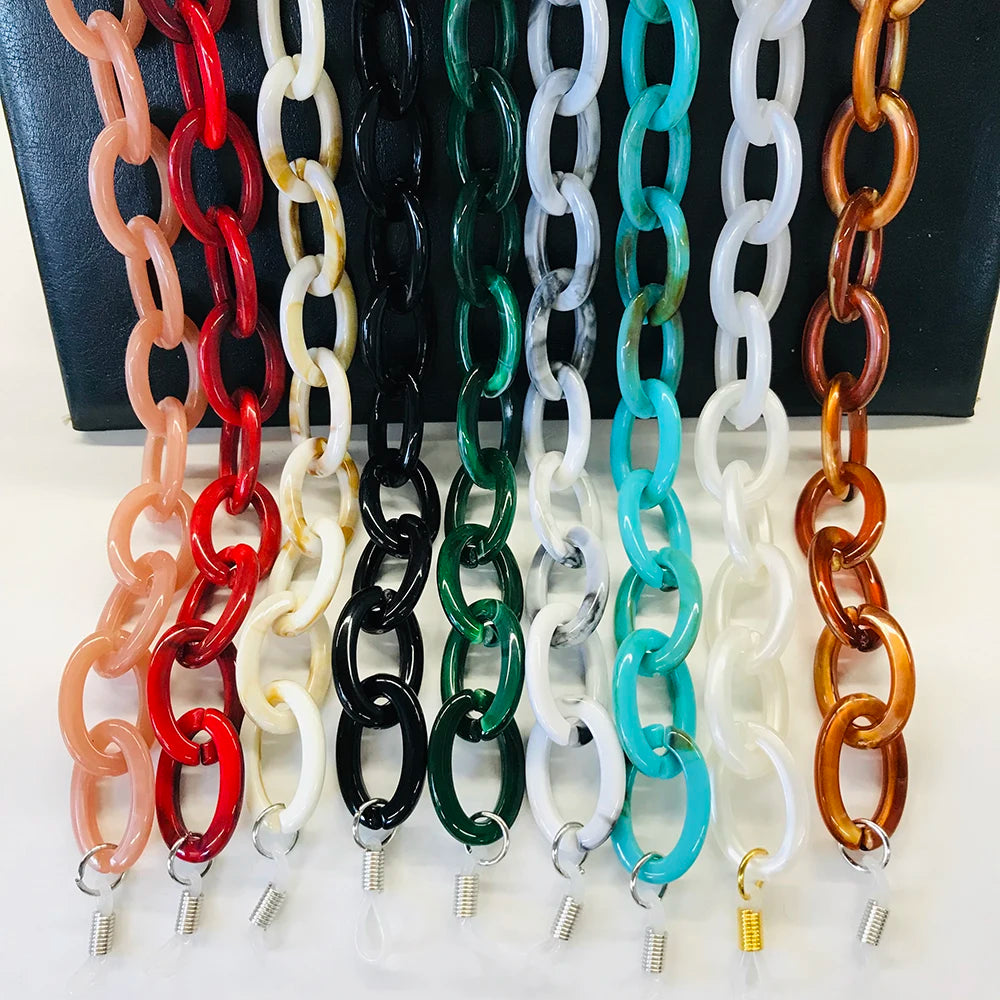 SBC004  New Fashion Acrylic Eyeglasses Chain for Women  Resin Colorful Reading Glasses Chain Sunglasses Rope Lanyard